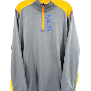 NHL St Louis Blue Pullover Lightweight 1/4 Zip Blue Large